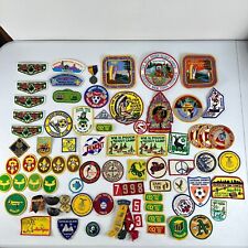 BSA boy Scout Cub Scout Patches Mixed Lot of 60 + Neckerchief Ribbon picture