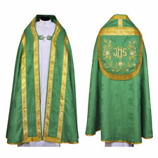 New Green Cope & Stole Set with IHS embroidery, Capa Pluvial, Chape, Far Fronte picture
