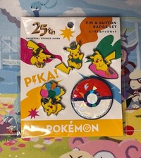 USJ 25th Anniversary Pokemon Pikachu Pin/Button Set Universal Studios Japan picture