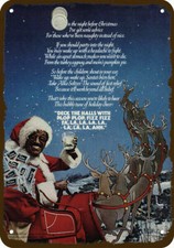 1979 ALKA SELTZER & SAMMY DAVIS JR Christmas Santa DECORATIVE REPLICA METAL SIGN picture