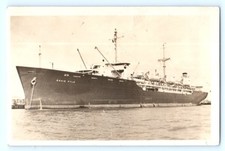 RPPC WWII Troop Ship ERNIE PYLE Real Photo Postcard Military Transport Vessel A1 picture