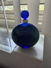 Rene Lalique Large Vintage Cobalt Blue Perfume Bottle Dans la Nuit 125 ml picture