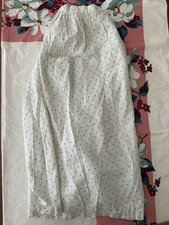 Antique Victorian Calico Prairie Long Apron Pocket Floral Print Cotton 1800s picture