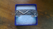 Navajo Sterling Silver Etched Cuff Bracelet by Ray (Raynard) Scott ~ 36 Grams picture