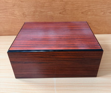 Mastro De Paja Cigar Humidor Wooden Gloss Polished & Humidifier Hinged 12