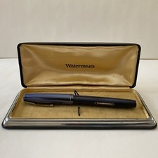 Mixed Piece Waterman’s Fountain Pen Blue And Gold Color With Case For Parts Only picture