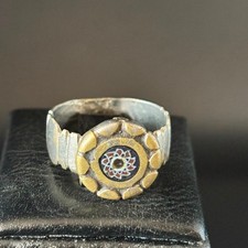 Rare Ancient Viking Silver Ring Engraved Old Stunning Antique Artifact Star picture