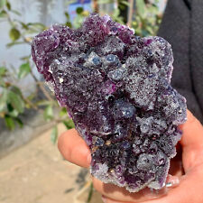 518G  Natural purple cubic Fluorite Crystal Cluster mineral sample picture