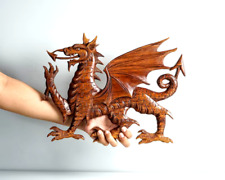 Welsh Dragon Wall Decor, Wall Art, Hanging Wooden Art, Mystical Animal, Wood Car picture