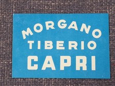 Vintage 1960s Luggage Hotel Tag Morgano Tiberio Capri picture