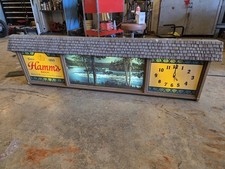 VINTAGE 1960s HAMM'S BEER SCENE-O-RAMA MOTION SIGN,  W/ WATERFALL CAMP CAMPFIRE picture