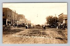 Woodward OK-Oklahoma, RPPC: Main Street, Old West, Wagons Vintage c1908 Postcard picture