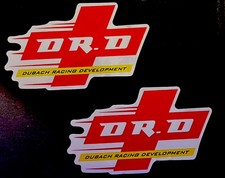 2- DR. D DUBACH RACING DEVELOPMENT Stickers. Size:3”X 2”. *Glossy*Finish. Self A picture