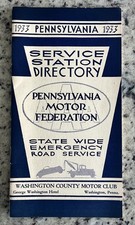 Vintage 1933 PA Motor Fed Service Gas Station Directory Gulf Oil Washington PA picture