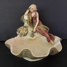 Vintage Royal Dux 2105 Art Nouveau Maiden Shell Centerpiece - Altered/Repaired picture
