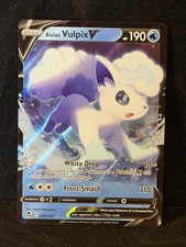 Alolan Vulpix V 033/195 Ultra Rare Silver Tempest Pokemon NM picture