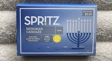 NEW Spritz 45ct White Hanukkah Menorah Small Candles 3 1/2