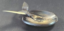 Vintage Hand Carved Flying Bird Wood Bone Sculpture Wing Nautical Art Dish picture