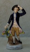 Vintage Occupied Japan Fairylite Porcelain Pilgrim Figurine Floral Colonial Man picture