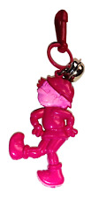 Vintage 1980s Plastic Charm Pinocchio Fuchsia Pink Charms Necklace Clip On Retro picture
