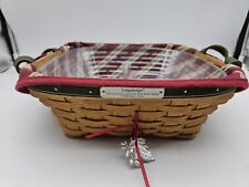Longaberger 2005 Christmas Collection Red Silver Bells Basket Combo & Tie-on picture
