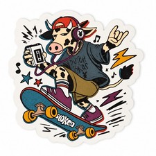 Dutch Bros Coffee Sticker Oct 21 2026 Drop Cow Skateboarding Skateboard Walkman  picture