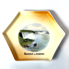NIAGARA FALLS CANADA Souvenir China TRINKET DISH PAINTED PLATE picture