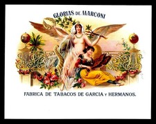 Glorias de Marconi - 100+ Years Old - Original Genuine - EX RARE Cigar Box Label picture