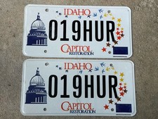 Idaho License Plate Capitol Restoration Expired Matched Pair License Plates picture