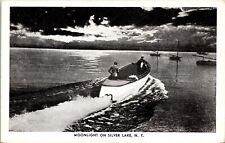 Moonlight Silver Lake NY New York WB Postcard VTG UNP Vintage Unused picture