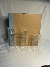 PartyLite Symmetry Trio P91205 Three Clear Glass Candle Holders With Box picture