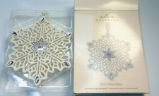 Hallmark Keepsake Ornament 2011 Snowflake Bisque Porcelain Rhinestones picture