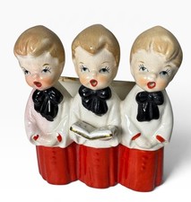 Vtg ARNART Japan Singing Girl Trio Christmas Caroler Choir Figurine Planter picture