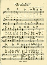 Vtg. GEORGE WASHINGTON UNIVERSITY song- HAIL ALMA MATER C 1938 picture