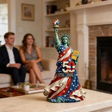 USA 250th Anniversary Angel Resin Statue Patriotic Figurine 1776-2026 picture