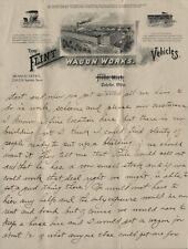 1880's Flint Wagon Works Engraved Stationary Letter  Toledo Ohio Branch Office picture