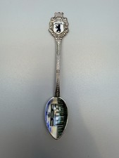 Vintage Berlin Germany Souvenir Spoon Antiko 800 Silver Enamel Brandenburg Gate picture