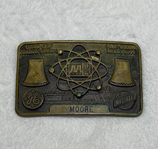 Vintage Grand Gulf Nuclear Station Brass Belt Buckle Port Gibson MS GE Bechtel picture