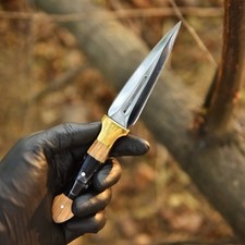 handmade hunting dagger fix blade boot knife DOUBLE-EDGE Outdoor Sports Throwin picture
