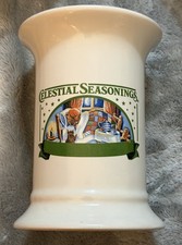 Vintage Celestial Seasonings Sleepytime Bear Ceramic Utensil Holder Crock Vase picture
