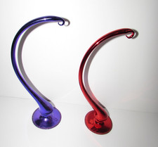 2 Christopher Radko Christmas Ornament Stand Holder Hanger Purple Red picture
