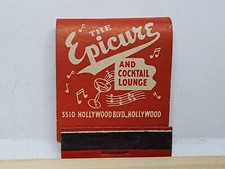 Rare Vintage Matchbook Cover - Epicure Cocktail Lounge 5510 Hollywood California picture