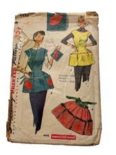 Simplicity 4492 Cobbler Half Apron Pot Holder Pattern Women Small Fair picture