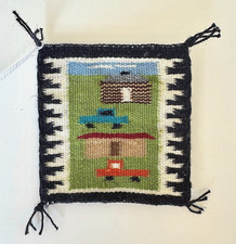 Vintage Pictorial Navajo Weaving Miniature Shawnell Brown picture