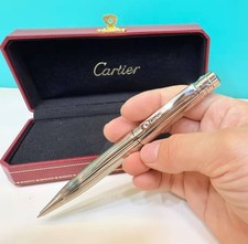 NEW Cartier Santos Ballpoint Pen Silver Trim Luxury Writing Instrument Full Box picture
