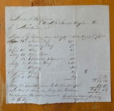 1853 NJ State Lunatic Asylum Trenton Handwritten Bill Receipt Dr. H.A. Buttolph picture