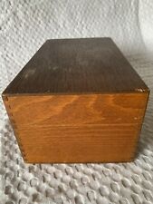 Vintage Wood Recipe Card File Box Dovetail Hinged Beautiful. picture