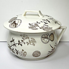 American Aesthetic Movement Chamber Pot Brown Transferware picture