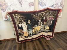 Vintage 1994 Coca-Cola Woven Throw Blanket Coke Advertising Tag 74” X 54@ Huge picture