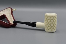 Ornate Poker Pipe New block Meerschaum Handmade W  Case#1717 picture